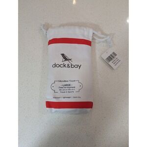 Dock & Bay Large Microfibre Beach Travel Towel Red White Striped 63x31 NWT